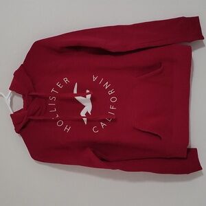 Hollister Red Hoodie With Kangaroo Pocket